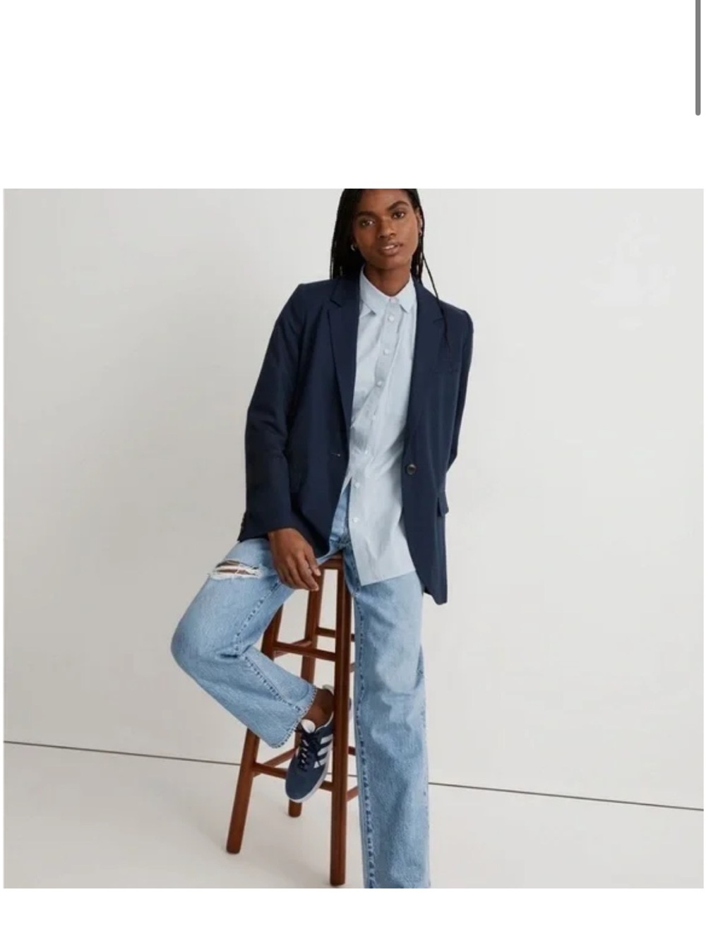 Madewell Navy Relaxed Single-Breasted Blazer size xl